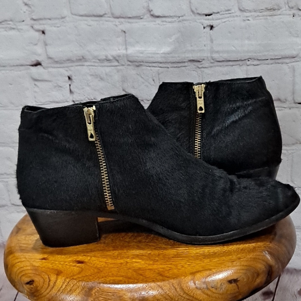 J. Crew Black Remi Calf Hair Side Zipped Booties
